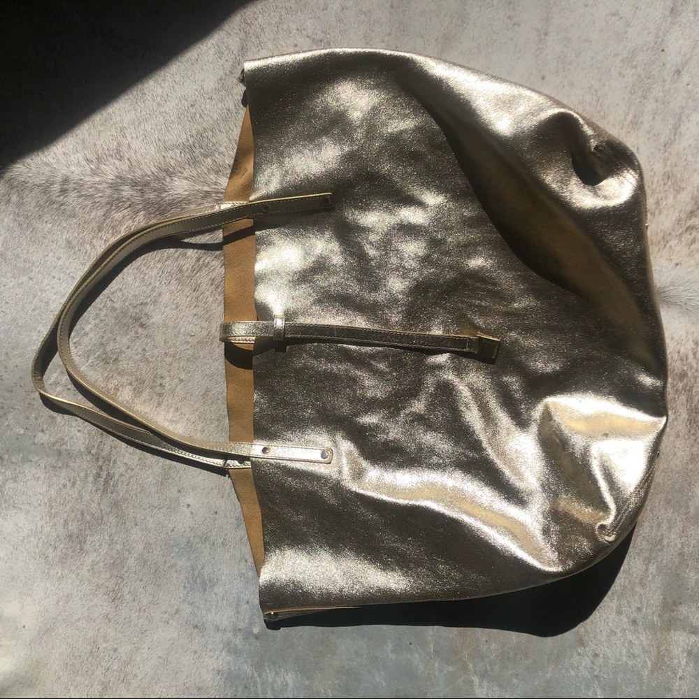Tiffany Reversible Suede tote bag! Gold LARGE!